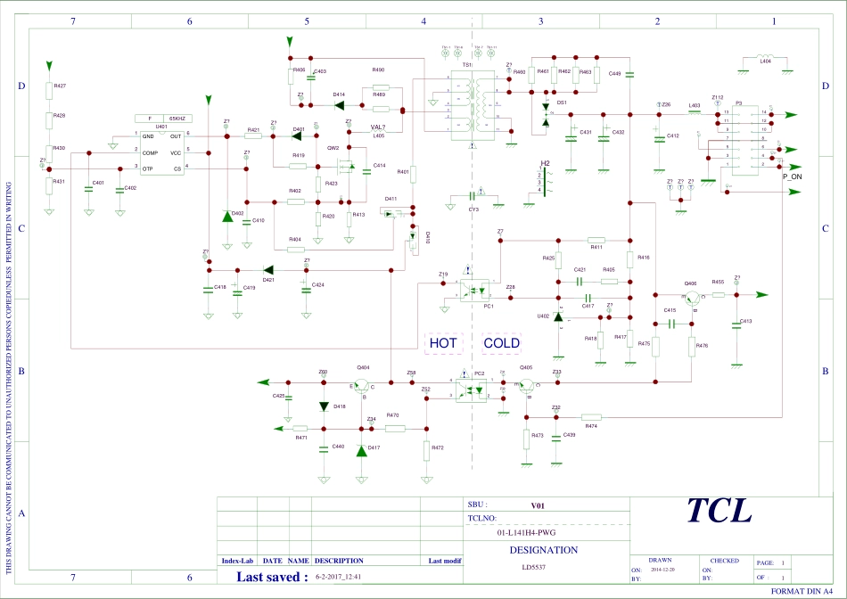 TCL L55E5800A-UD液晶电视（L141H板）电源板电路图.pdf_第2页