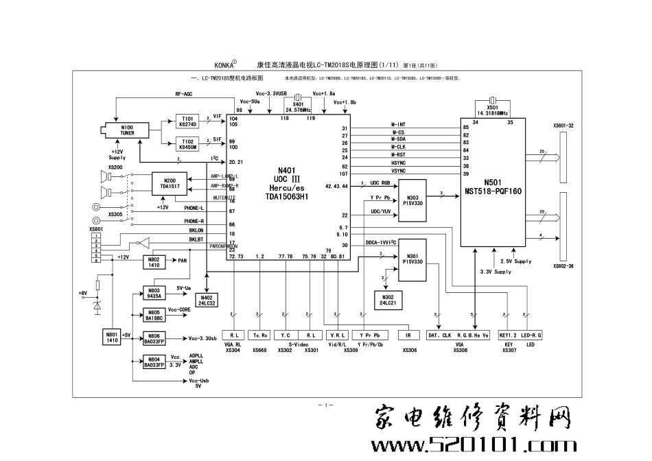 康佳LC-TM2018S液晶电视原理图_LC-TM2018S.pdf_第1页