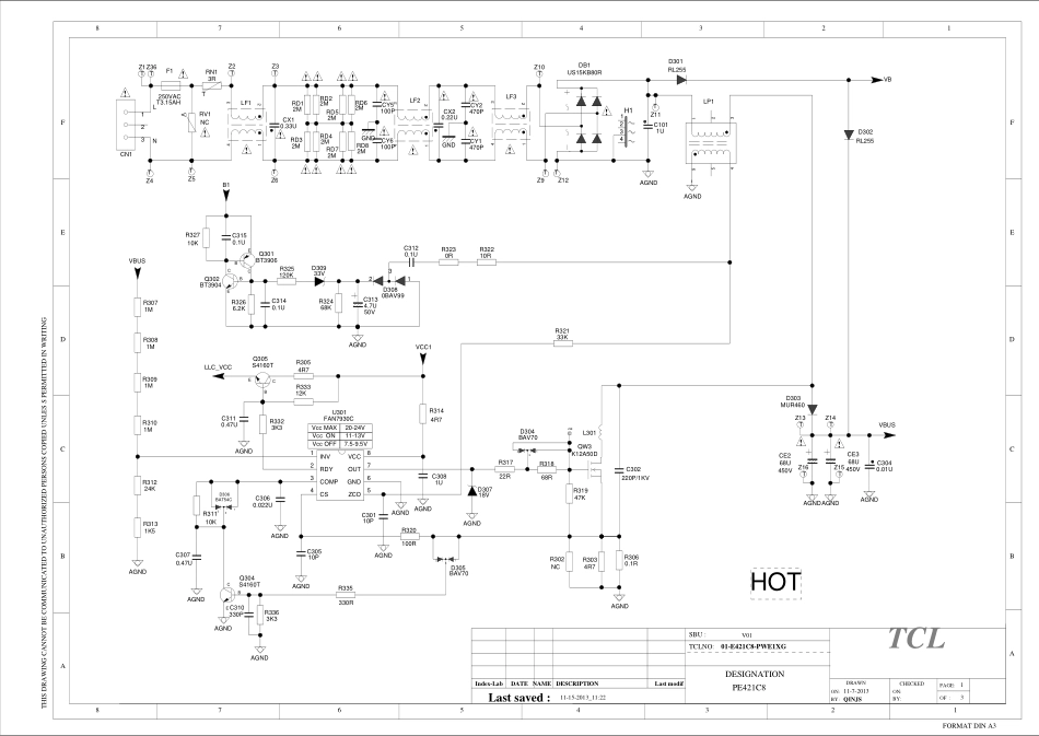 TCL L49E5700A-UAD液晶电视电源板电路图.pdf_第1页