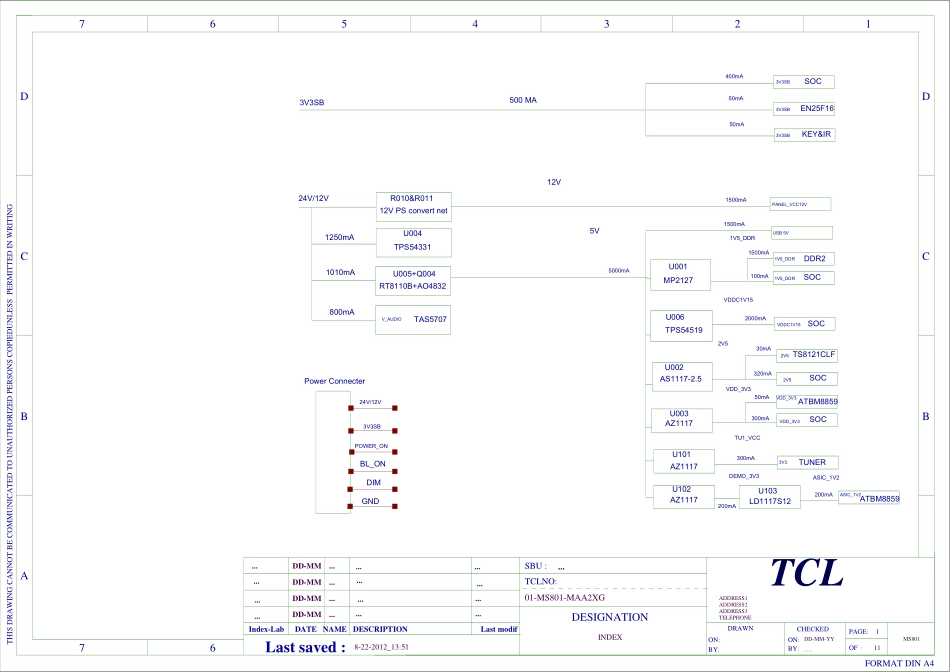 TCL L48E4680AN-3D液晶电视(MS801机芯)电路原理图.pdf_第1页