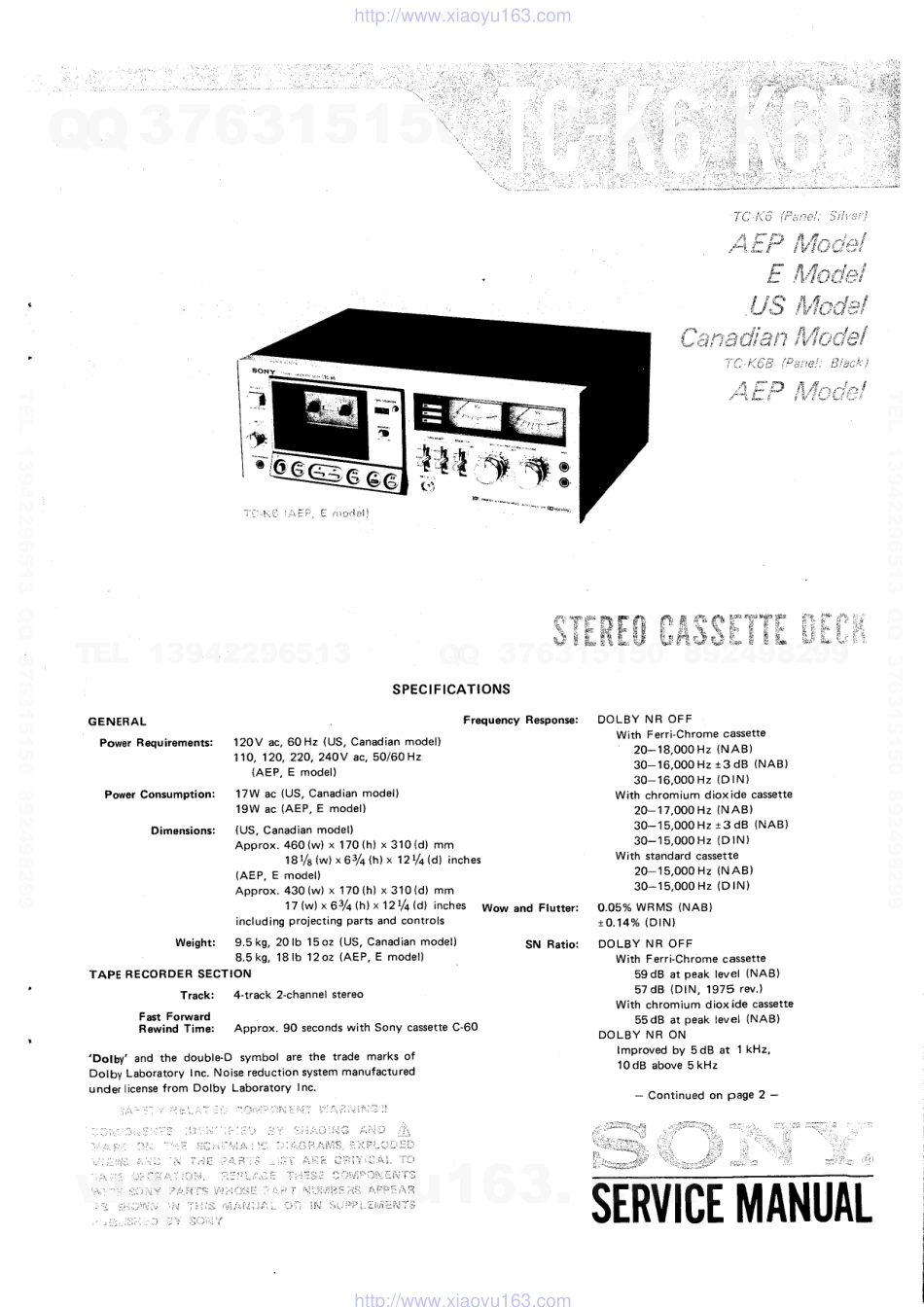 索尼SONY TC-K6电路图.pdf_第1页