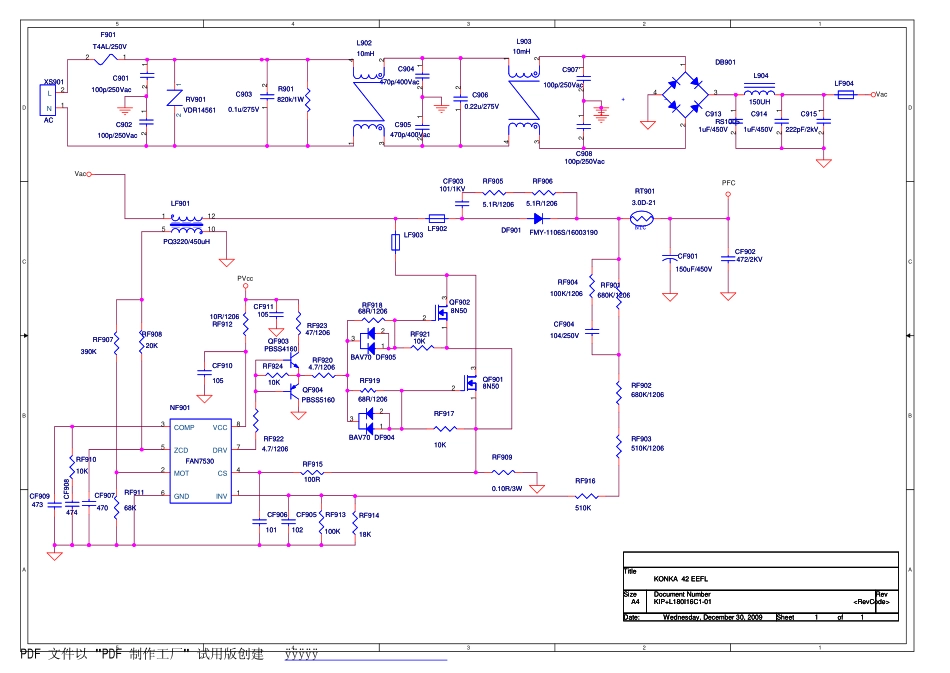 康佳LC42F1000PD液晶电视电源背光一体板（35014569板）电路图.pdf_第2页