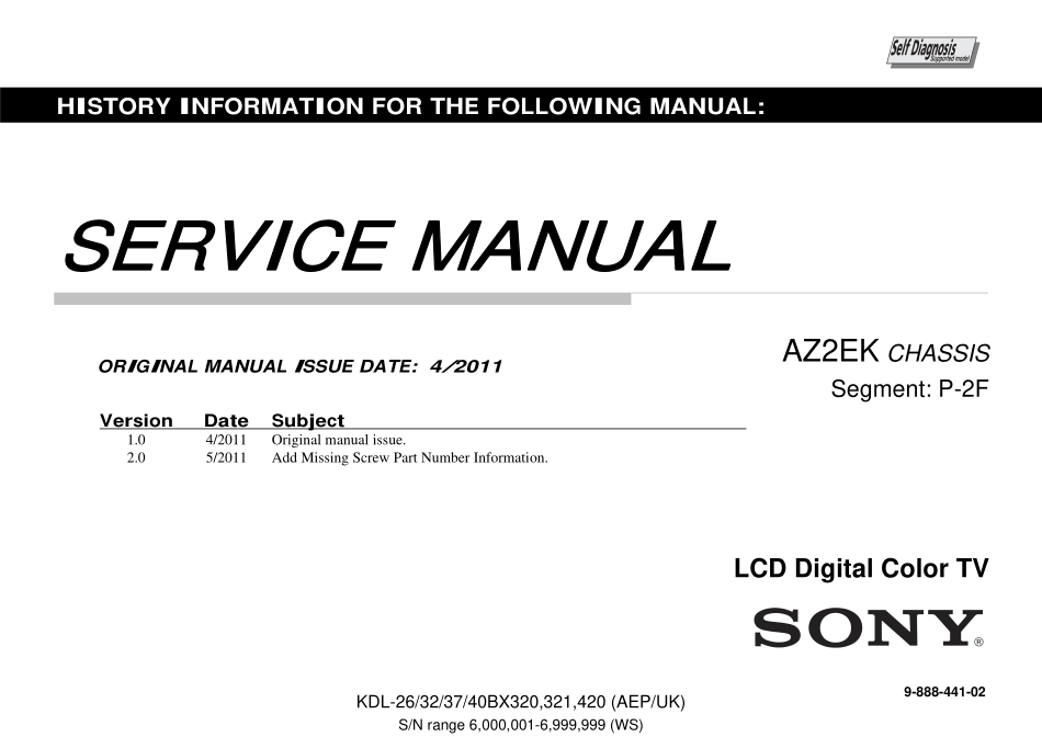 索尼KDL-40BX420液晶电视维修手册_索尼KDL-37BX420.pdf_第1页