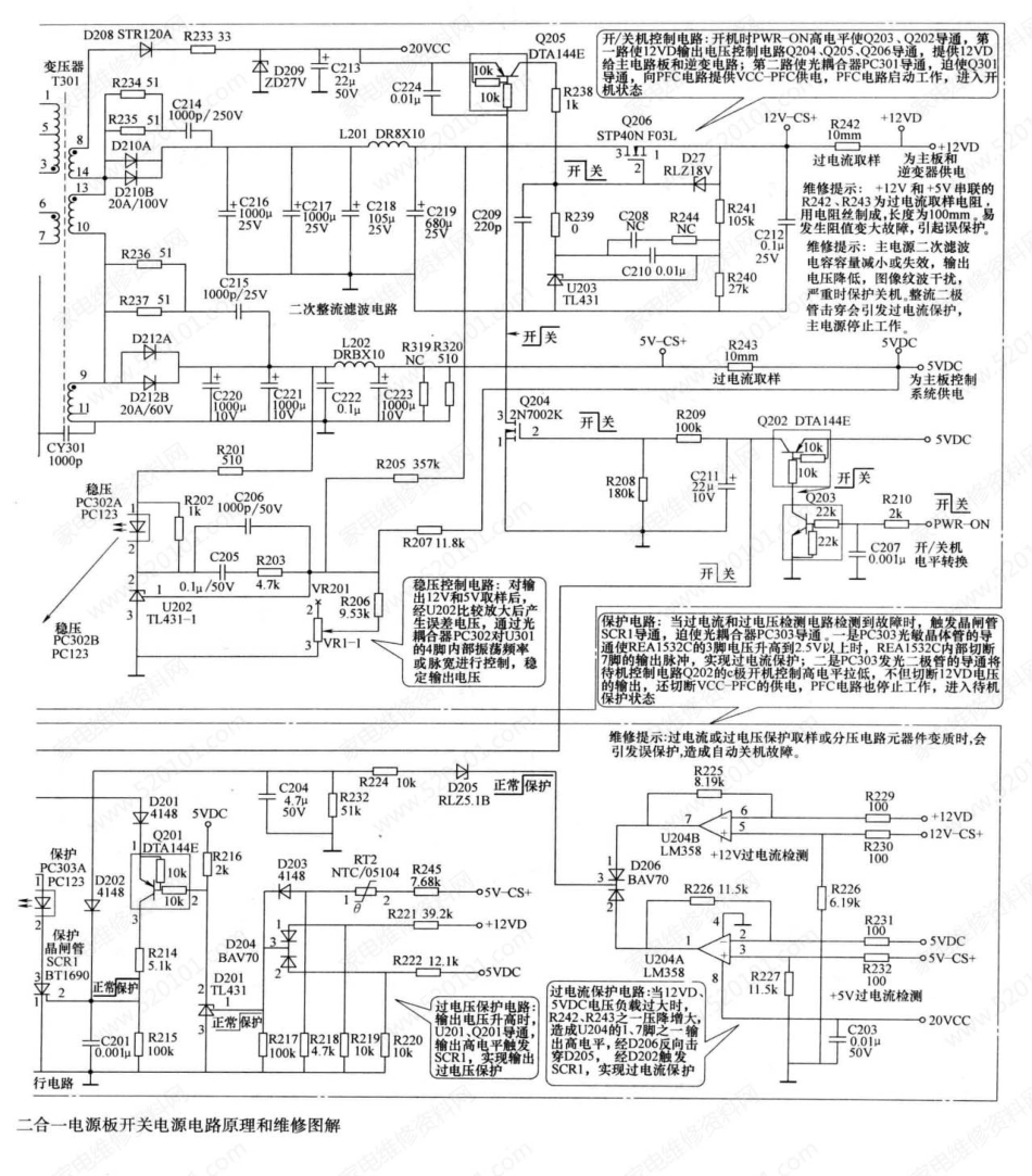 康佳34004684（力信KIP0747D02168-1）二合一电源板电路原理图（带维修图解）.pdf_第2页