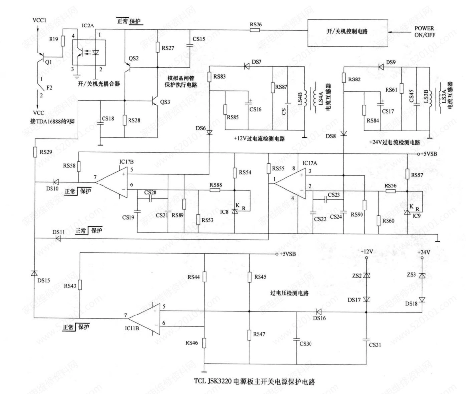 TCL JSK3220电源板主开关电源保护电路原理图.pdf_第1页