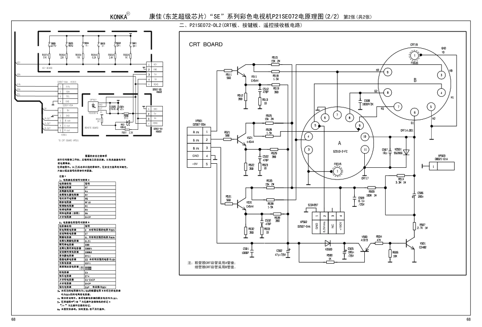 康佳(东芝超级芯片)“SE”系列彩色电视机P21SE072电原理图_SE-P21SE072-70 [转换].pdf_第1页