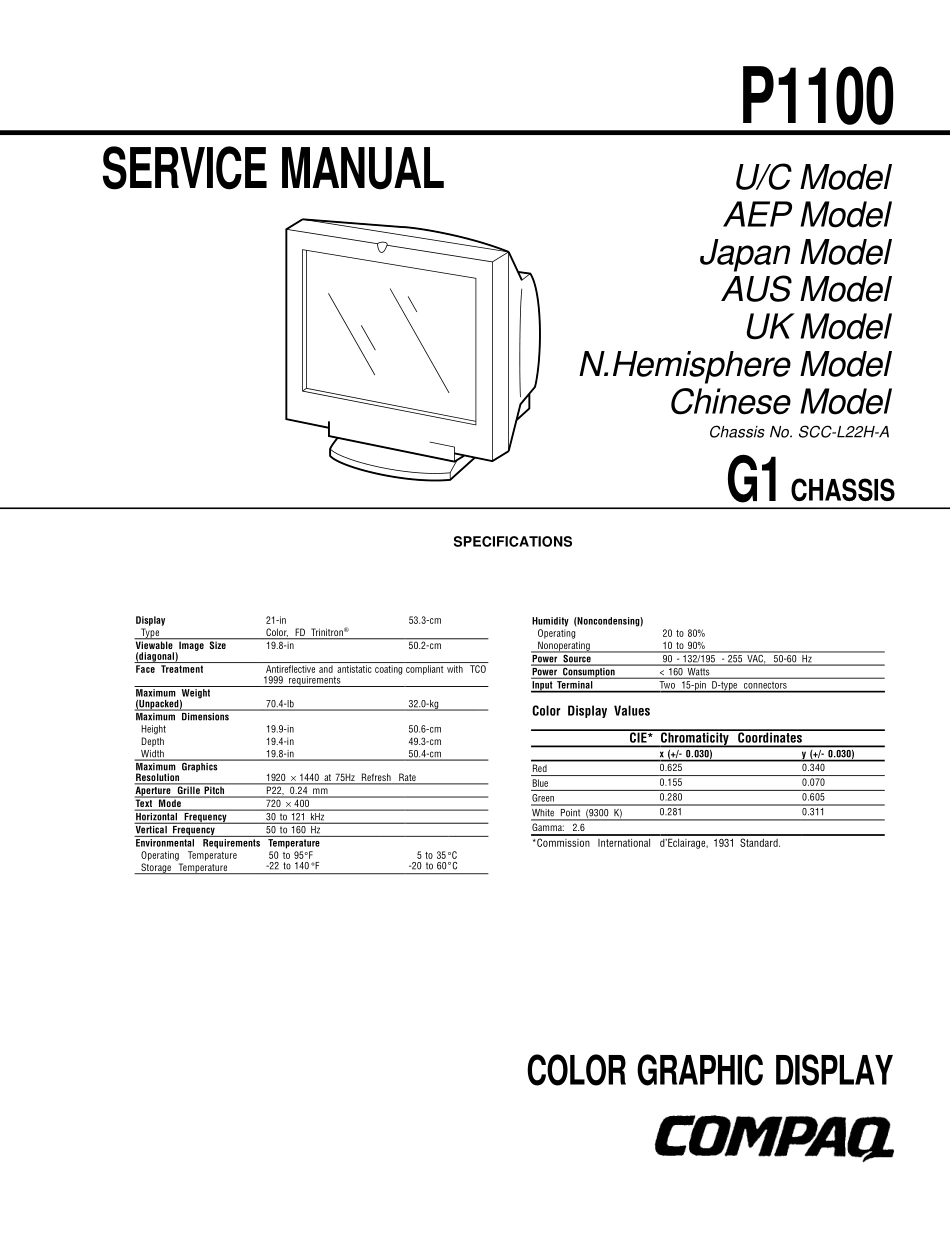 康柏P1100显示器维修手册和图纸_COMPAQ_P1100.pdf_第2页