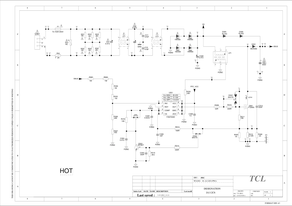 TCL C32E320B液晶（40-A112C6-PWB1XG）电源板电路图.pdf_第1页