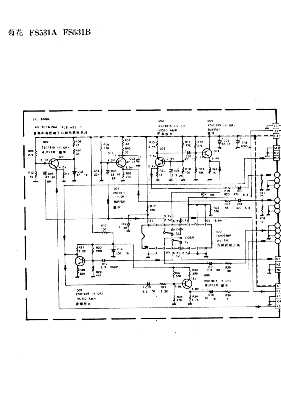 菊花FS4911电视机电路原理图_菊花  FS531A、FS531B(03).pdf_第1页