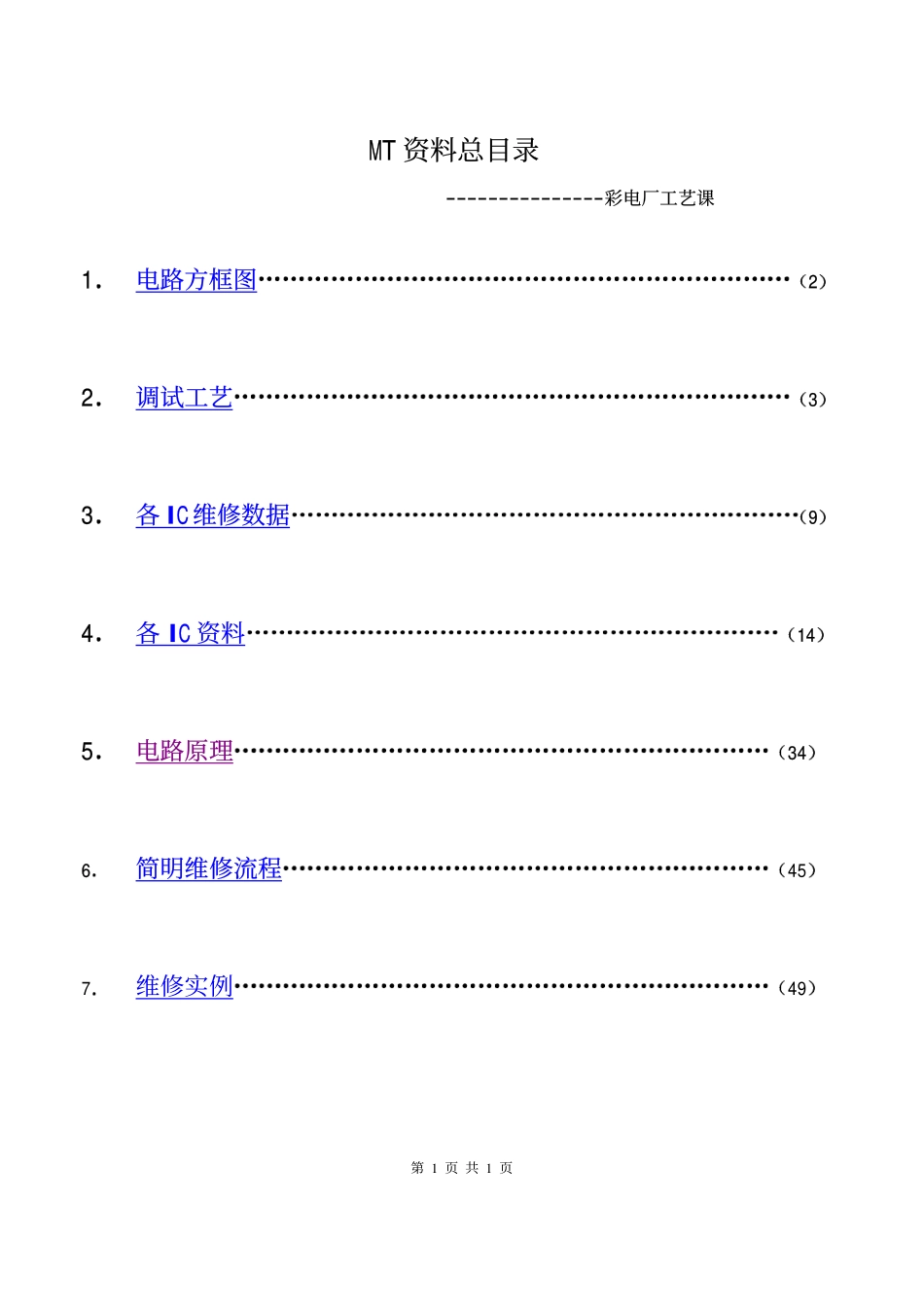 厦华MT-2951彩电电路原理图_MT(s)2951维修手册 .pdf_第1页