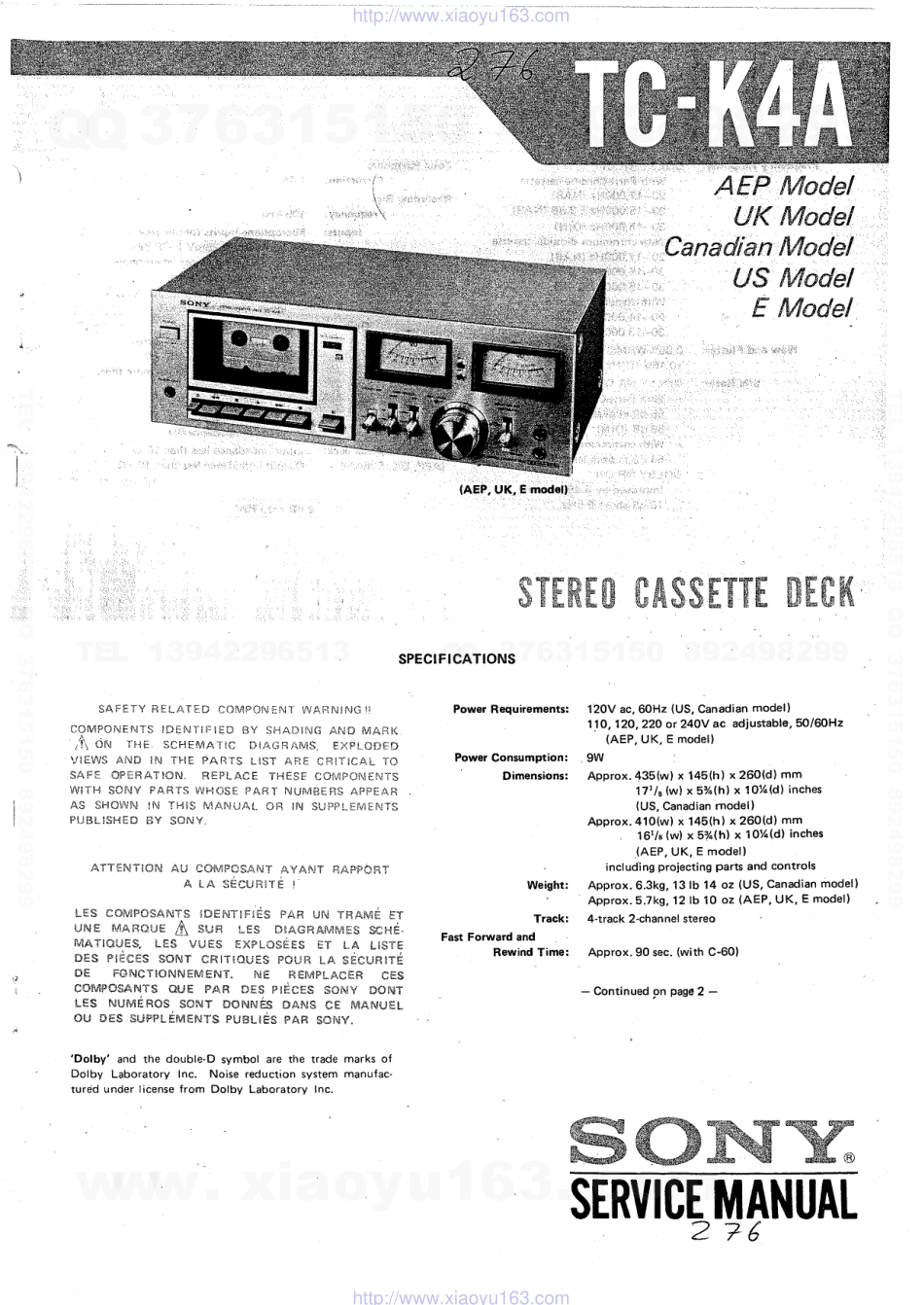 索尼SONY TC-K4A电路图.pdf_第1页