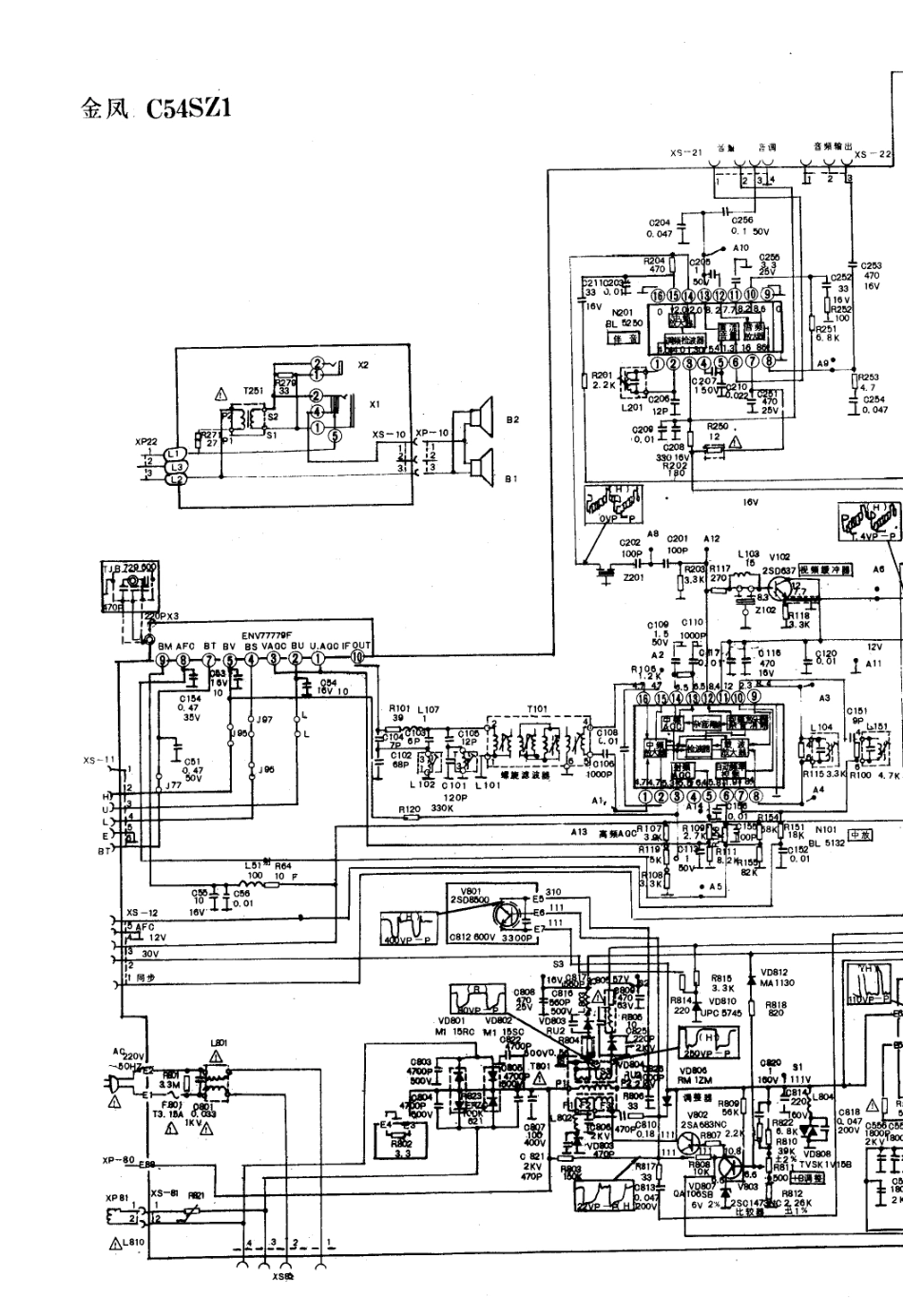 金凤C54SZ1电视机电路原理图_金凤  C54SZ1(01).pdf_第1页