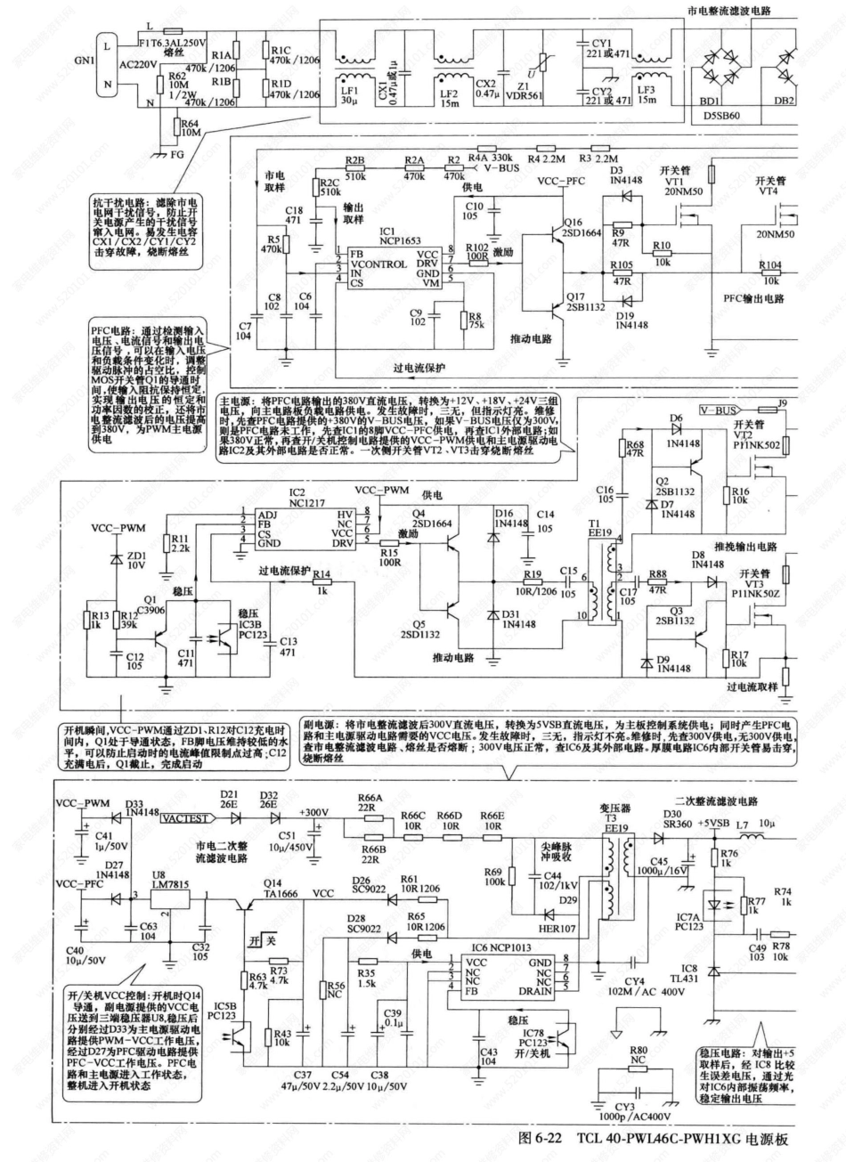 TCL 40-PWL46C-PWH1XG电源板电路原理图（带维修图解）.pdf_第1页