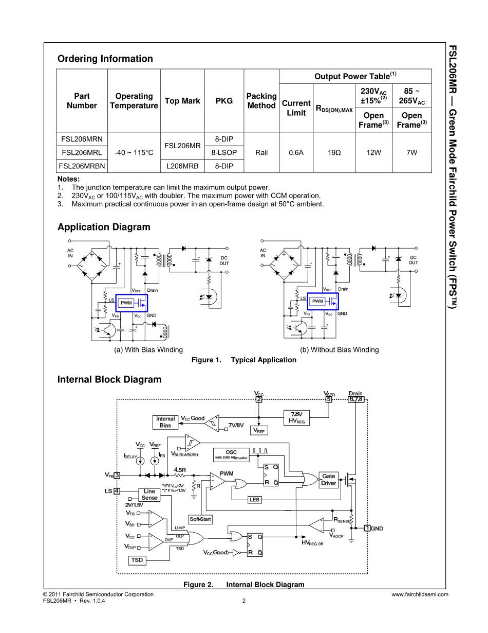 TCL 40-E421C6-PWC1XG电源板电路图_【FSL206MR原厂资料】.pdf_第2页