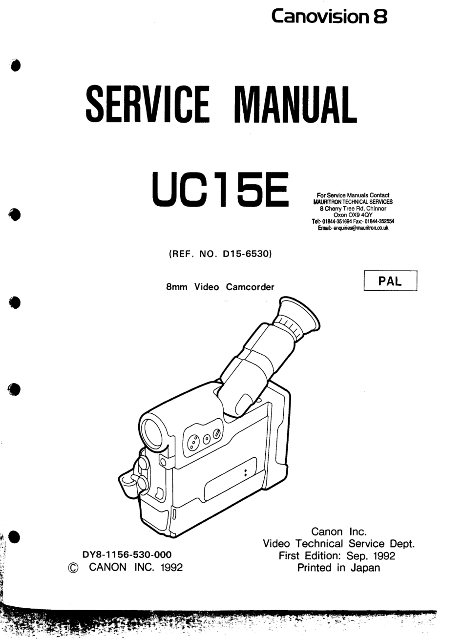 佳能UC15E摄像机维修手册_CANON_UC15E.pdf_第1页