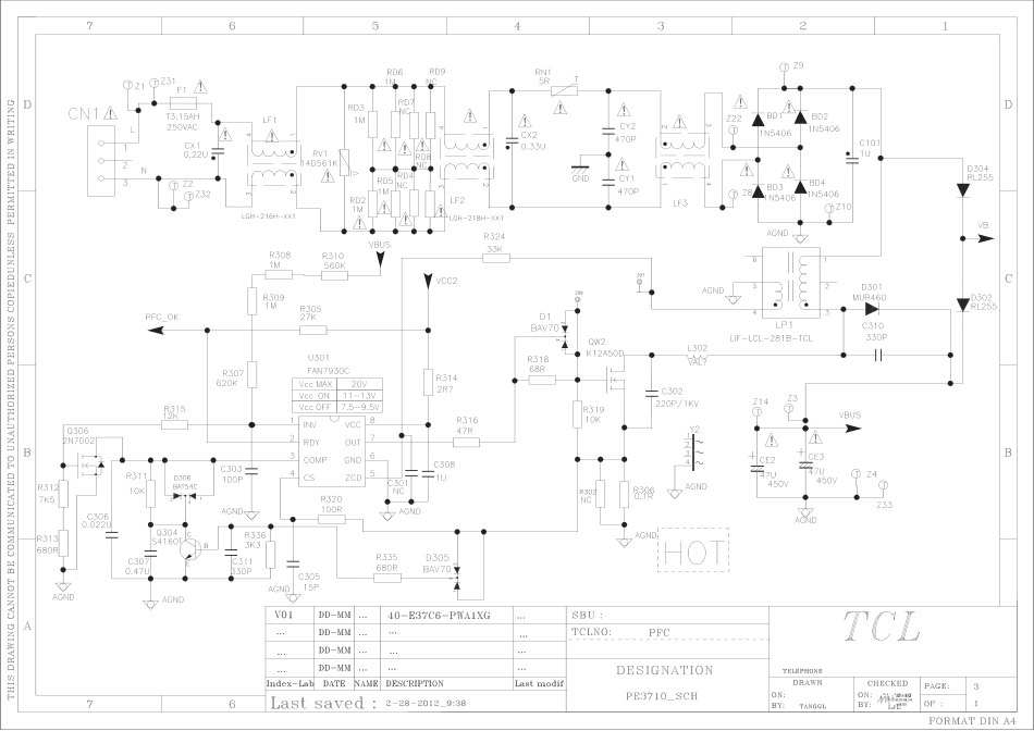 TCL 08-PE371C6-PW200AA PE371C6电源板电路原理图.pdf_第1页