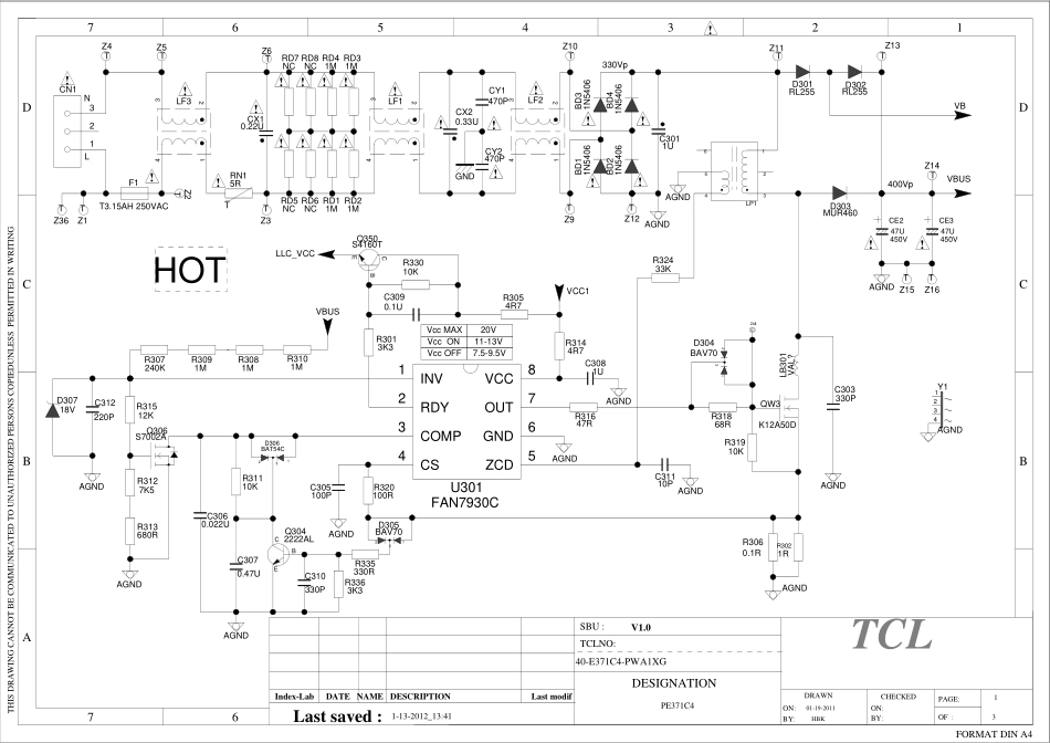 TCL 01-E371C4-PWH电源板电路图.pdf_第1页