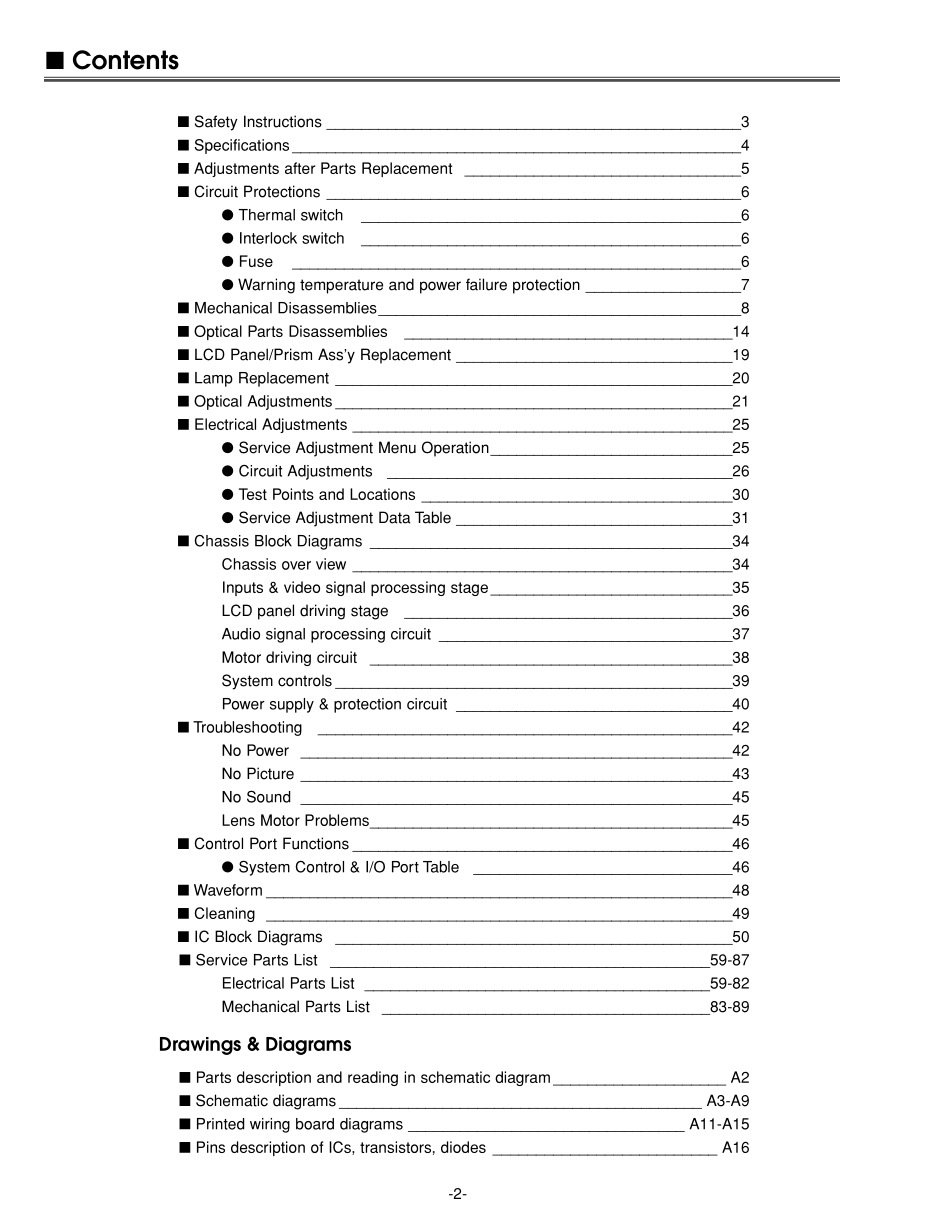 三洋PLC-XU40投影机维修手册_SANYO_PLC-XU40.pdf_第2页