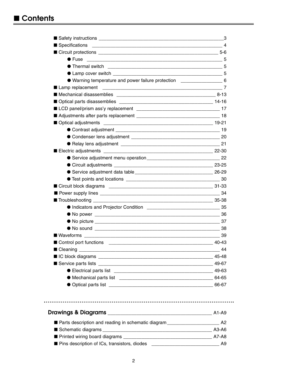 三洋PLC-SW30投影机维修手册_SANYO_PLC-SW30.pdf_第2页