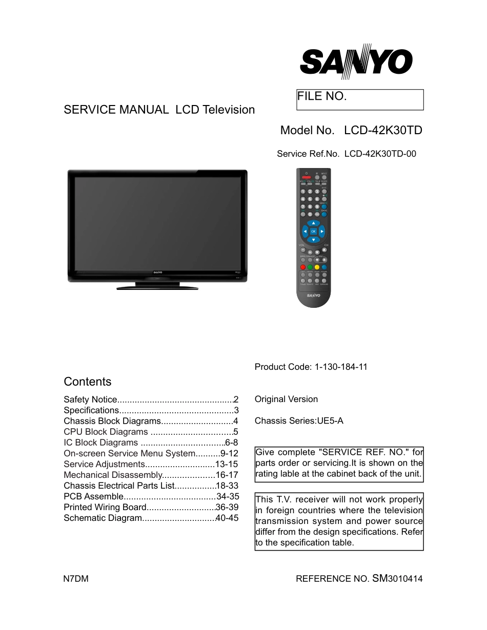 三洋LCD-42K30TD液晶电视电路图.pdf_第1页