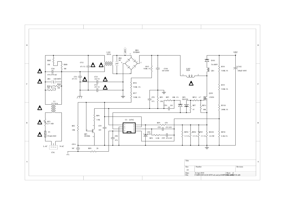 三洋LCD-32CA320液晶电视（465-0101-M1901G电源板）电路图.pdf_第1页