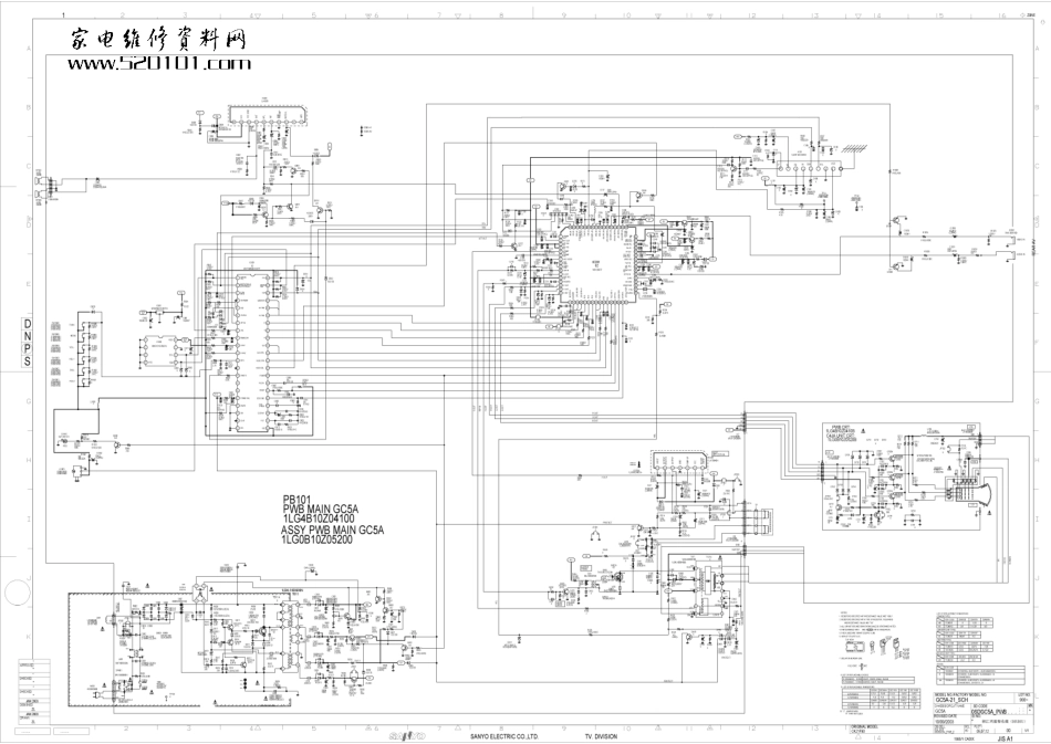 三洋GC6-A21彩电原理图_三洋GC6-A21电视机图纸.pdf_第1页