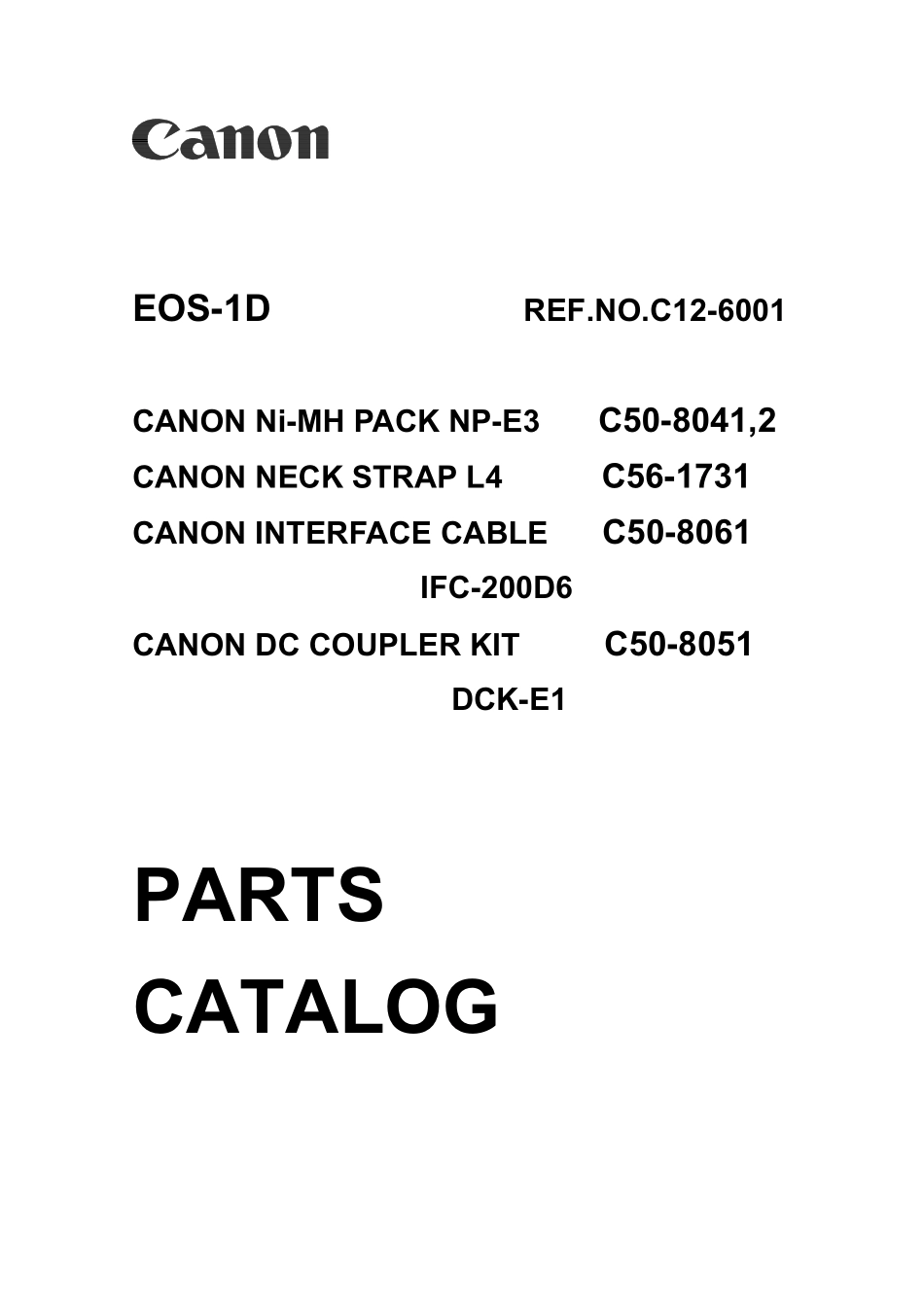 佳能EOS-1D数码相机维修手册_canon_EOS-1D.pdf_第1页