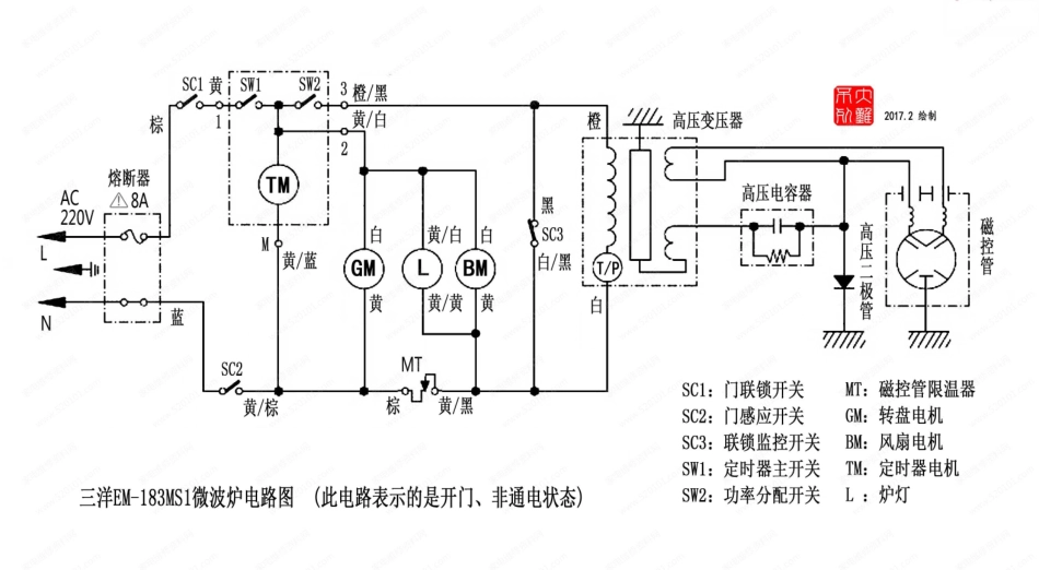 三洋EM-183MS1微波炉电路原理图.pdf_第1页