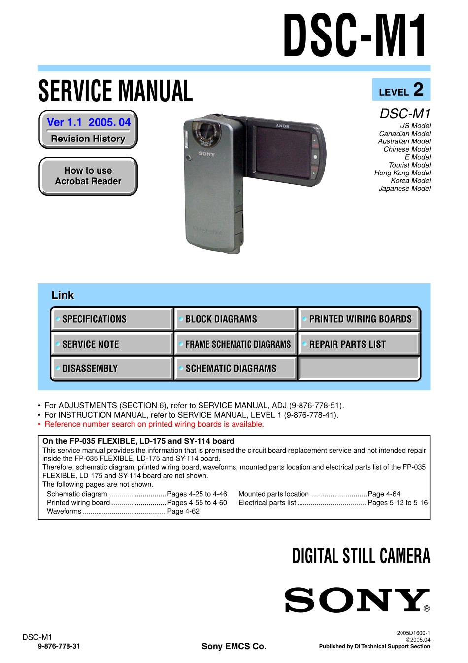 SONY索尼DSC-M1数码相机电路原理图_SONY_DSC-M1.pdf_第1页