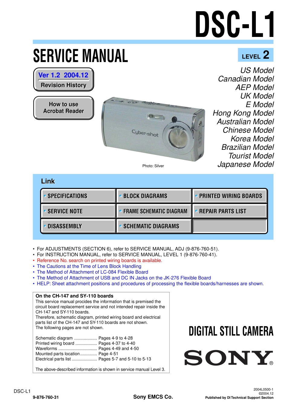 SONY索尼DSC-L1数码相机电路原理图_SONY_DSC-L1.pdf_第1页