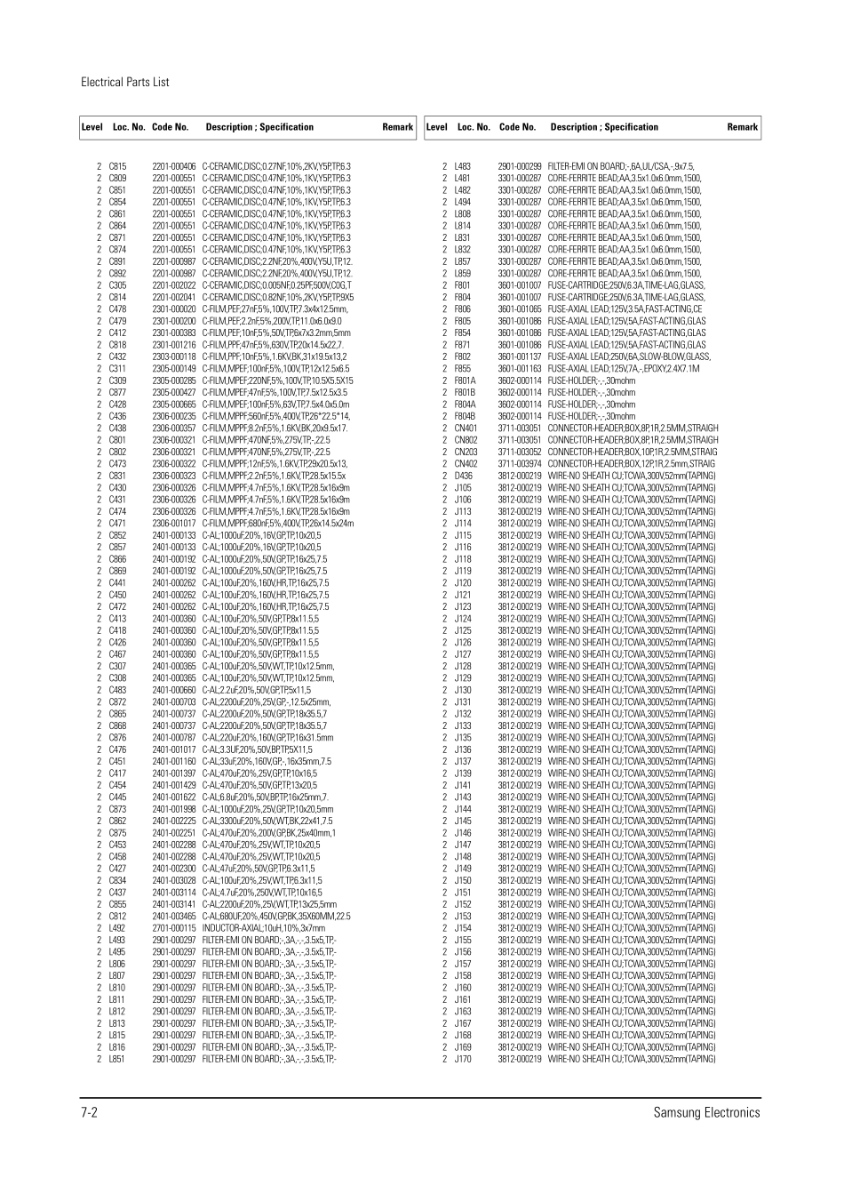 Service_Manual_24_Electrical Part List.pdf_第2页