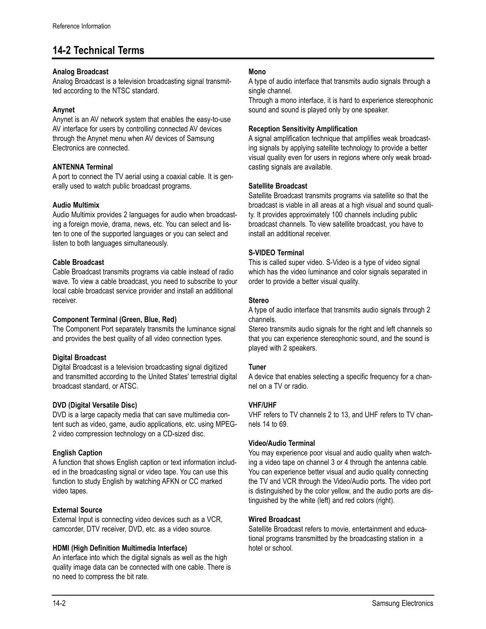 SAMSUNG CL32Z40HM Chasís K65A_Reference Information.pdf_第2页