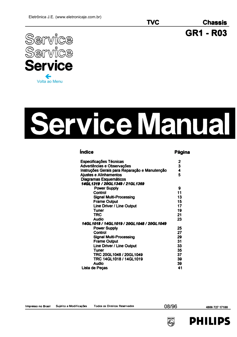 philips chassis-GR1-R03 14GL1018 14GL1019 14GL1319 20GL1048 20GL1049 20GL1349 21GL1349_GR1-R03.pdf_第1页