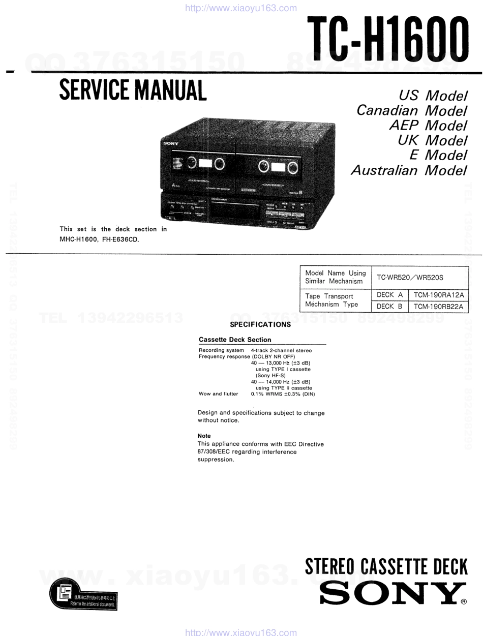 索尼SONY TC-H1600电路图.pdf_第1页