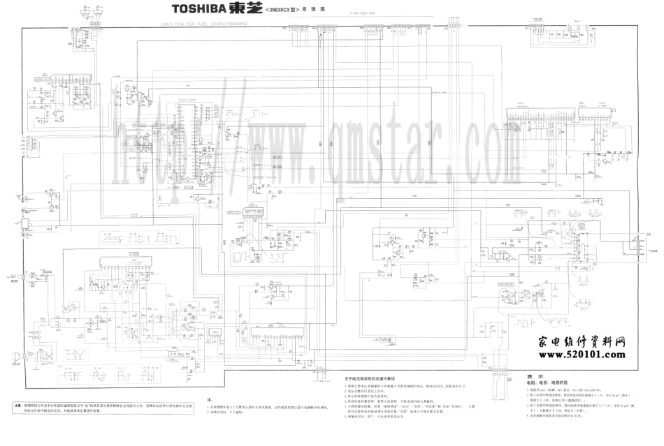 东芝25E3XC3彩电（解码芯片TB1245）电路图.pdf_第1页