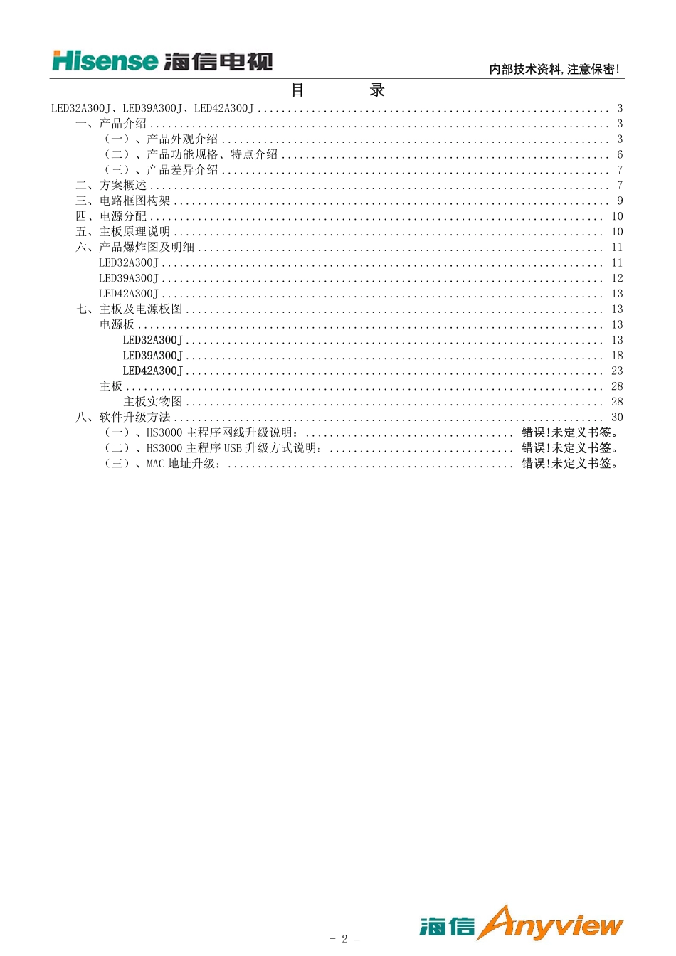 海信液晶采用HS3000机芯的机型维修手册.pdf_第2页