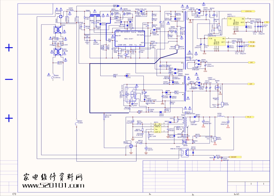 海信TLM4077液晶电视原理图_海信液晶彩电TLM3777电源板电路图下载.pdf_第1页