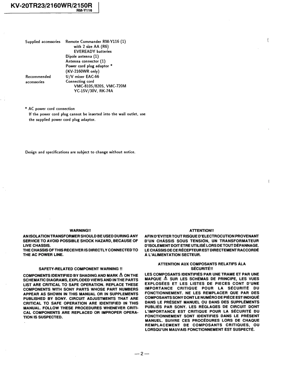 索尼CKV-20HX1彩电维修手册和原理图_索尼BA-1机芯.pdf_第2页