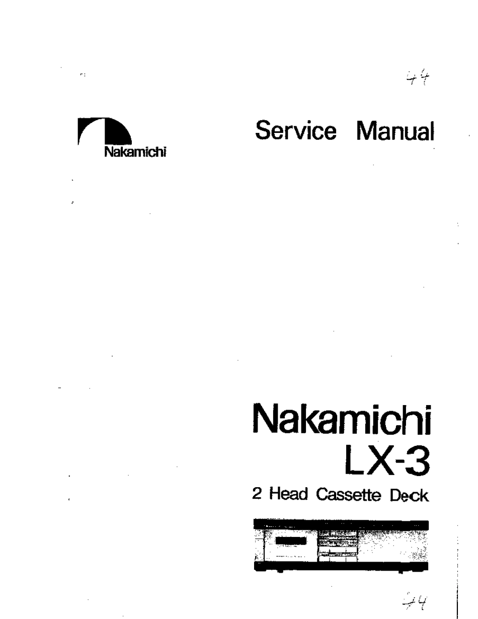 Nakamichi LX-3盒式卡带机维修手册.pdf_第1页