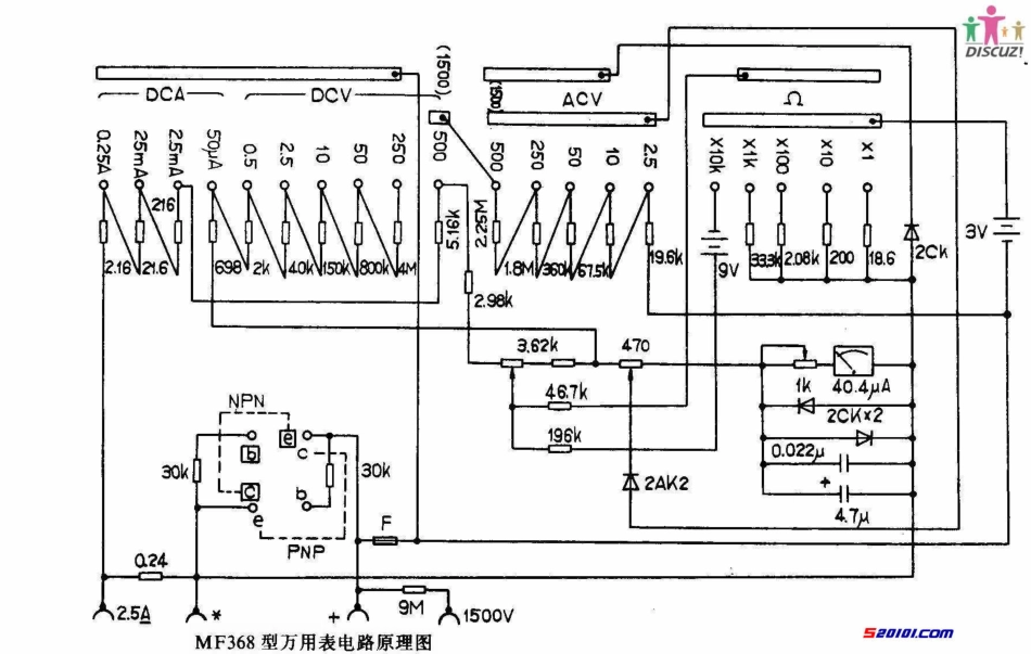 MF368型万用表原理图_MF368.pdf_第1页