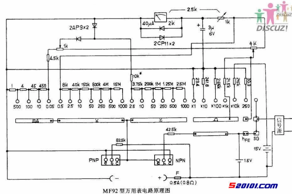 MF92型万用表原理图_MF92.pdf_第1页