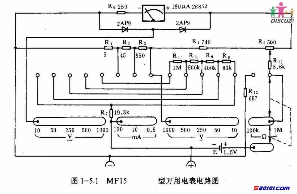 MF15型万用表原理图_MF15.pdf_第1页