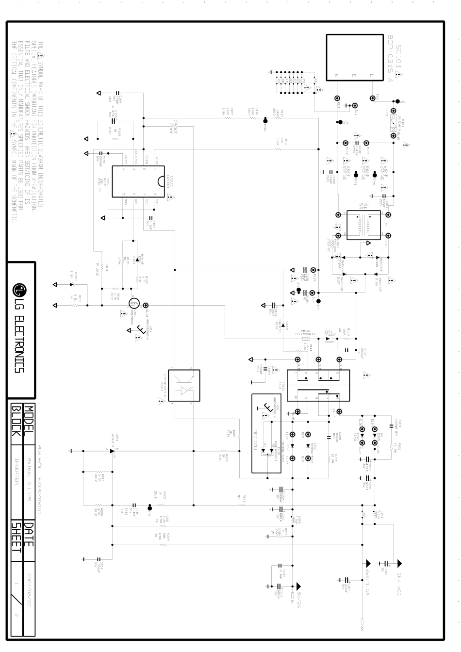 LG液晶显示器BAIKAL 3 LIPS（板号 EAX40409101）逆变电路图.pdf_第1页