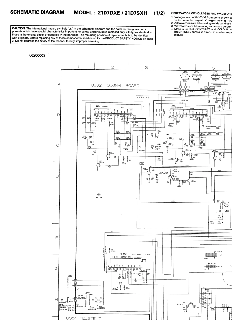 东芝21D7DXE彩电原理图_东芝21D7DXE电视机图纸.pdf_第2页