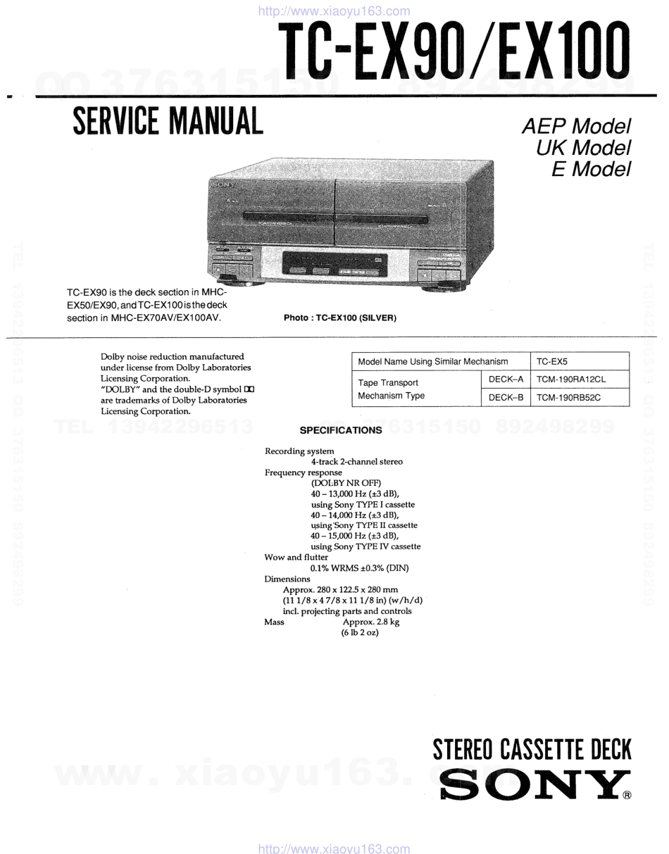 索尼SONY TC-EX90电路图.pdf_第1页