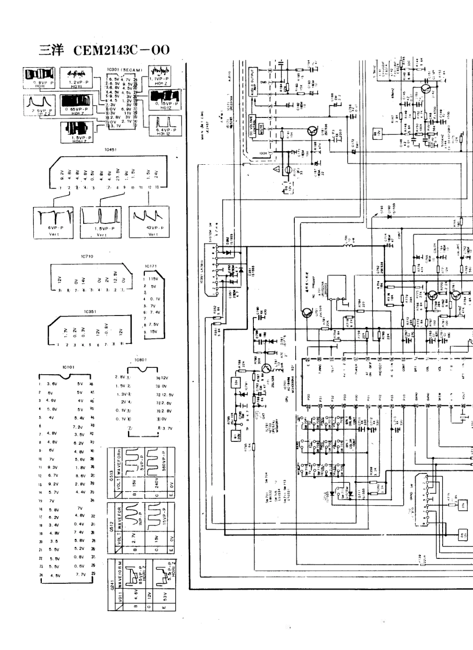 三洋CEM2143C-00彩电电路原理图_三洋  CEM2143C-00(01).pdf_第1页