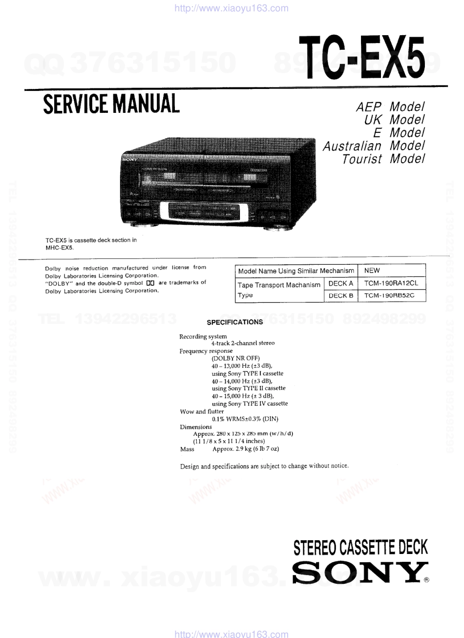 索尼SONY TC-EX5电路图.pdf_第1页