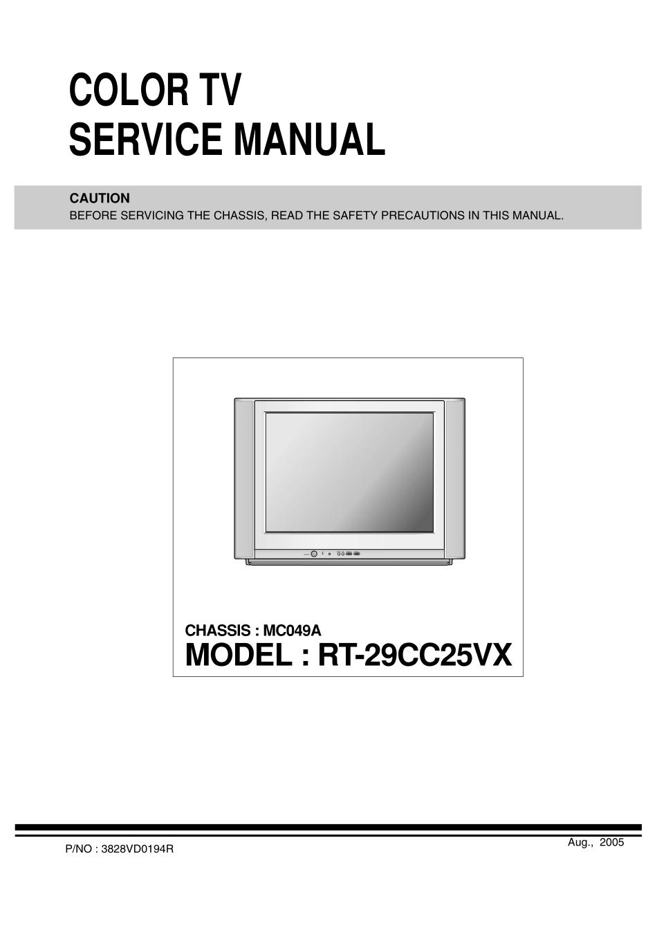 LG RT-29CC25VX彩电原理图_LG RT-29CC25VX电视机图纸.pdf_第1页