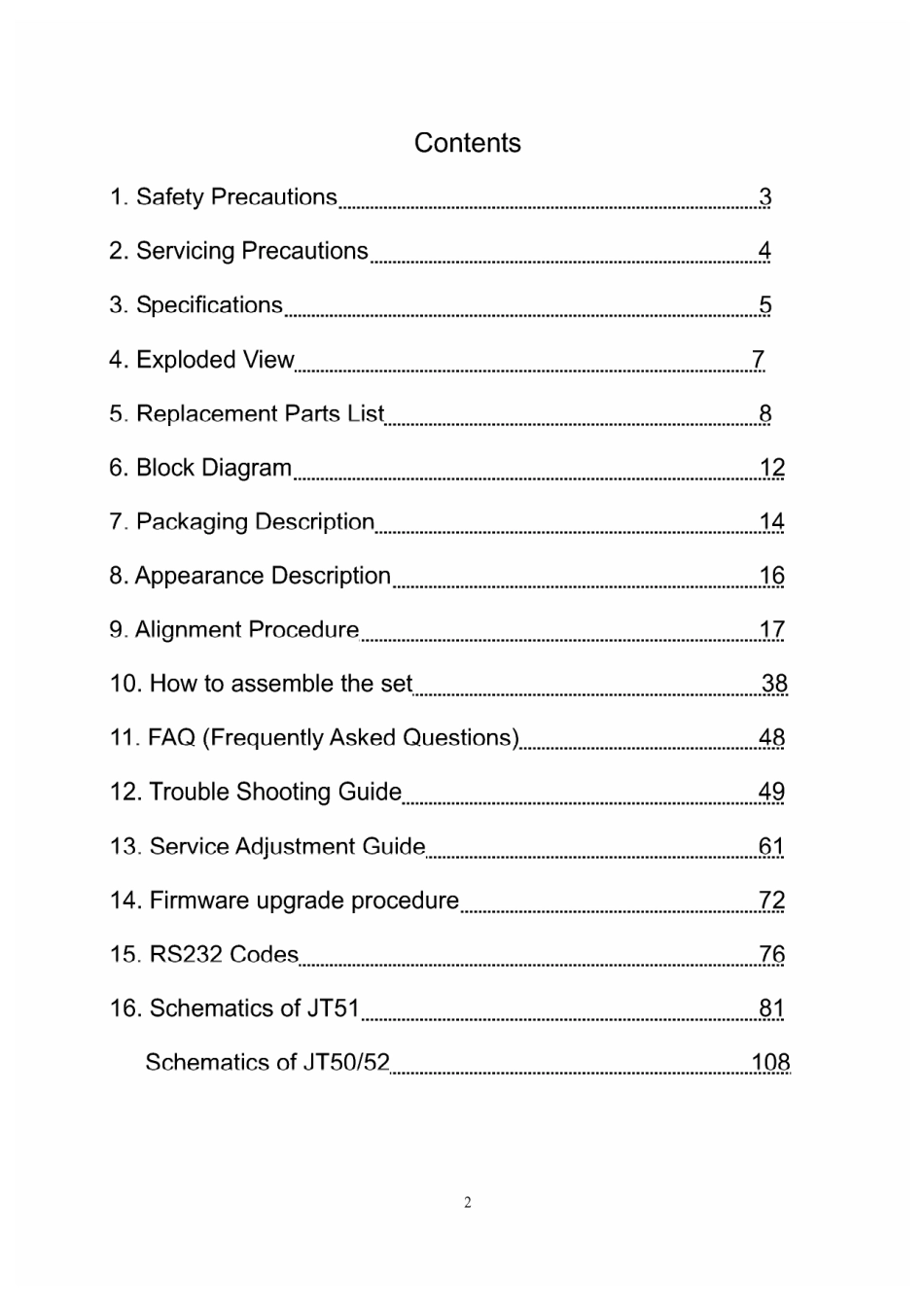 LG RD-JT52投影机维修手册_LG_RD-JT50.pdf_第2页