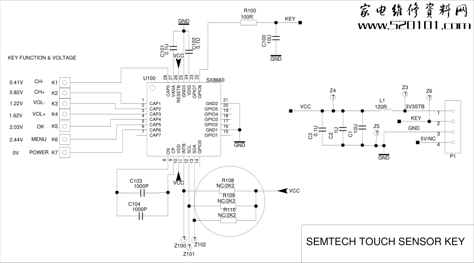 第六章 MT25机芯图纸_MT25机芯按键板原理图.pdf_第1页